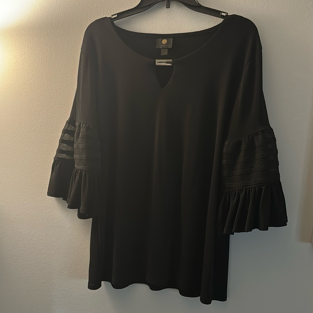 Women’s Blouse (black w 1/2 see through sleeves)